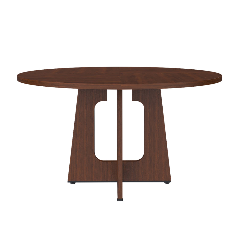 English Elm Round 47" Spiced Table - 4-6 Seat Walnut Farmhouse Dining Table, 300lb MDF Top, Easy Assembly W2700P331235
