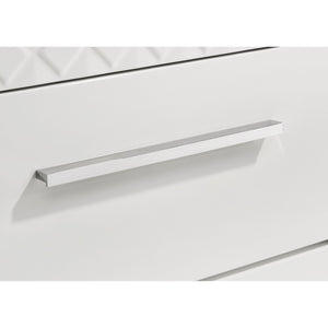 English Elm Pierce Six Drawer Diamond Embossed Dresser with Sleek High Sheen Finish for Modern Bedrooms Gloss White B062P447669