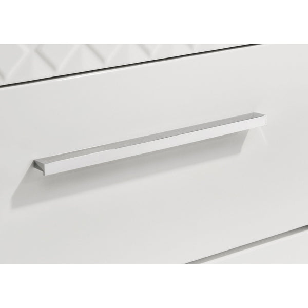 English Elm Pierce Six Drawer Diamond Embossed Dresser with Sleek High Sheen Finish for Modern Bedrooms Gloss White B062P447669