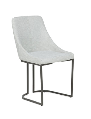 English Elm 2pc Soft Neutral Upholstery Curved Dining Chairs with Sturdy Metal Frame, Modern Gray Accent Seats B2741P370871