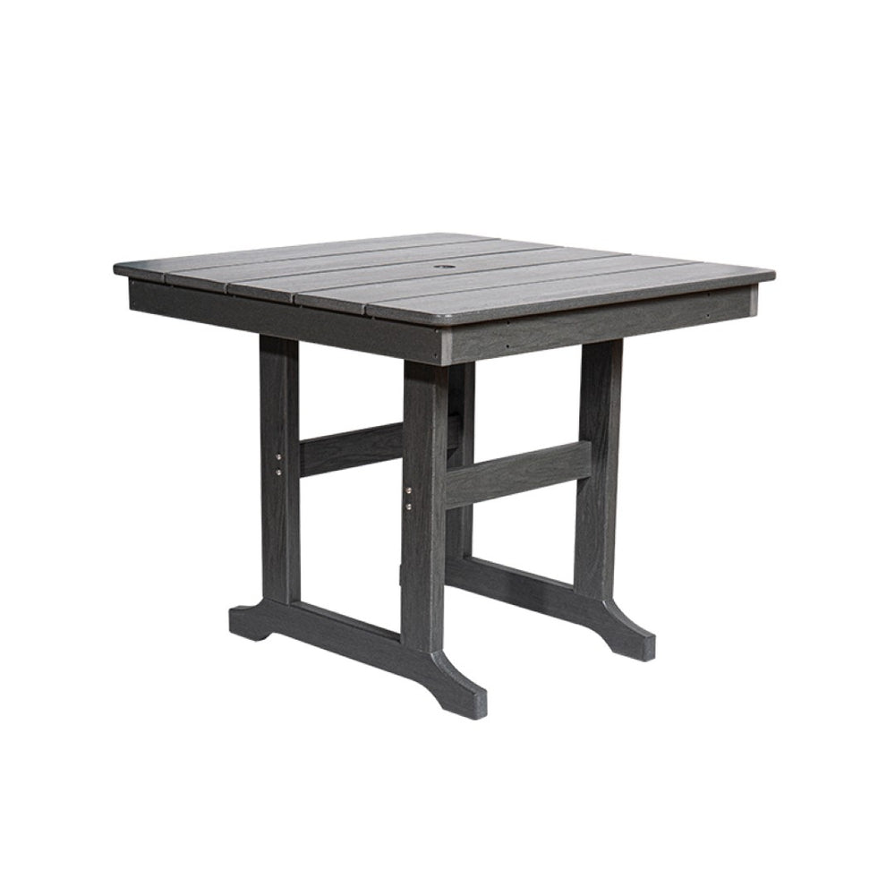 English Elm Hdpe Five Piece Outdoor Dining Set Weatherproof Patio Table with Umbrella Hole Gray W3805S00005