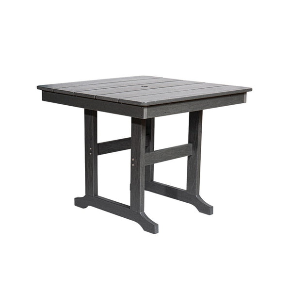 English Elm Hdpe Five Piece Outdoor Dining Set Weatherproof Patio Table with Umbrella Hole Gray W3805S00005