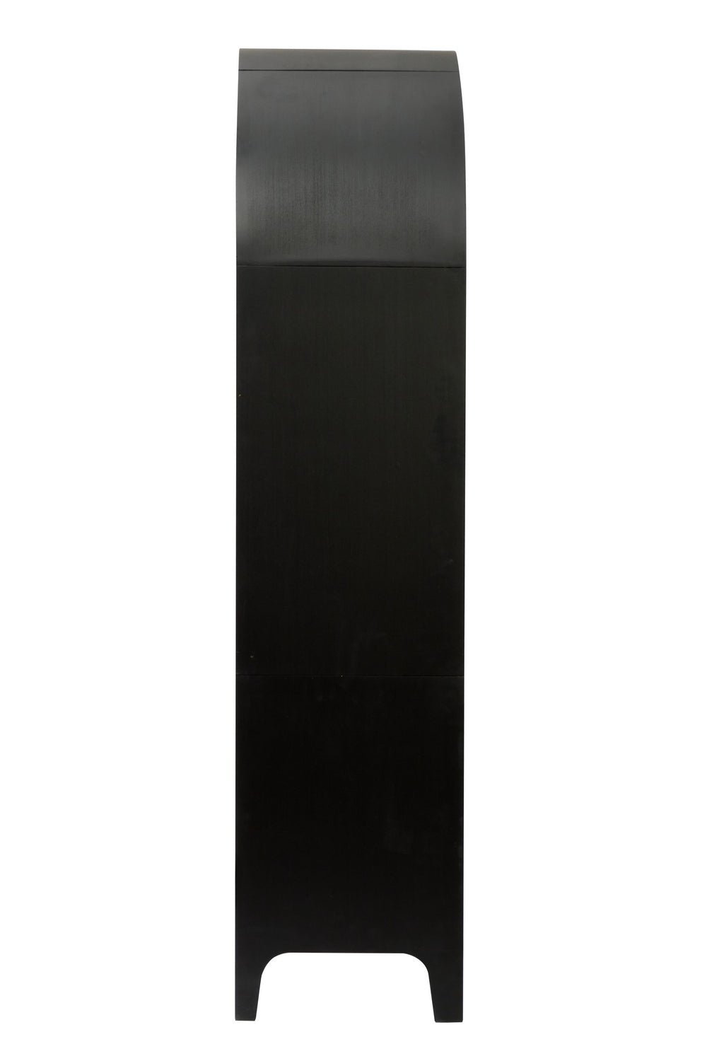 English Elm 66.70 Arched Bookcase with Door and Open Shelves, Mid-Century Black Wood Tone Accent Storage Cabinet W3123P278017