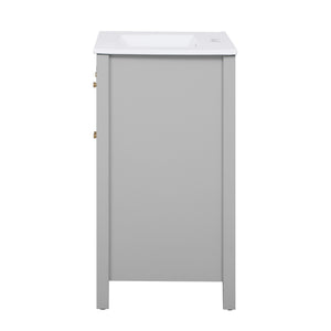 English Elm 60'' Modern Bathroom Vanity Set With Ceramic Sink, Soft Closing Doors, Space-Saving Grey Design N710SS00007E
