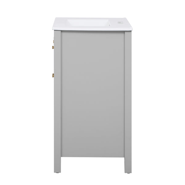 English Elm 60'' Modern Bathroom Vanity Set With Ceramic Sink, Soft Closing Doors, Space-Saving Grey Design N710SS00007E