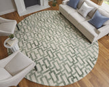 Feizy Rugs Lorrain Hand Tufted Wool Geometric Rug – Stylish, Stain-resistant, Modern Design For High Traffic Areas Ivory,Green Wool 6108919fgrnivyn95