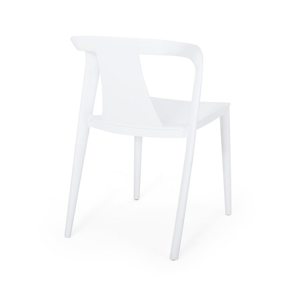 English Elm Christopher Knight Home® - ORCHID Weather-Resistant Outdoor Chair with Curved Backrest, Durable Polypropylene Blend for Patio Comfort White 32.5 L x 24 W x 20.5 H 68373.00WHI