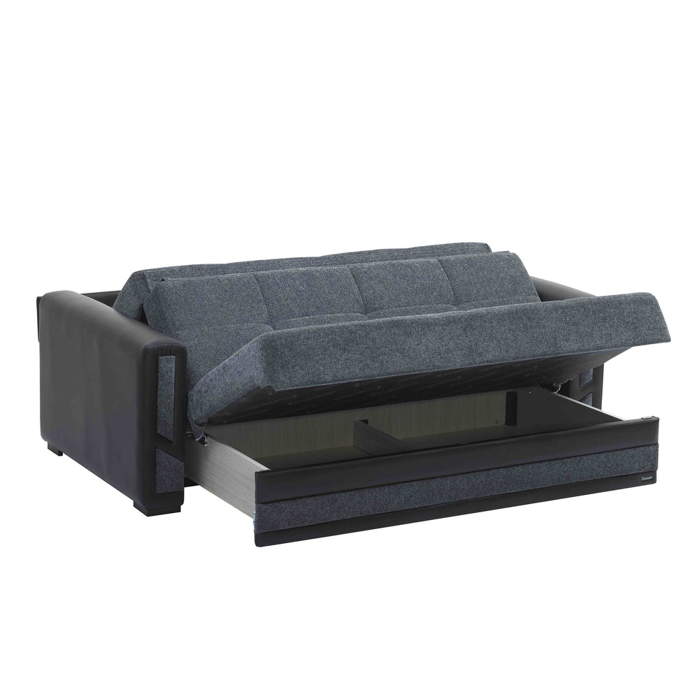 English Elm PrimeNest PulseForge Chenille Convertible Sofabed with Storage, Click-Click Sleeper, 900 lb Capacity, Grey B030P286594