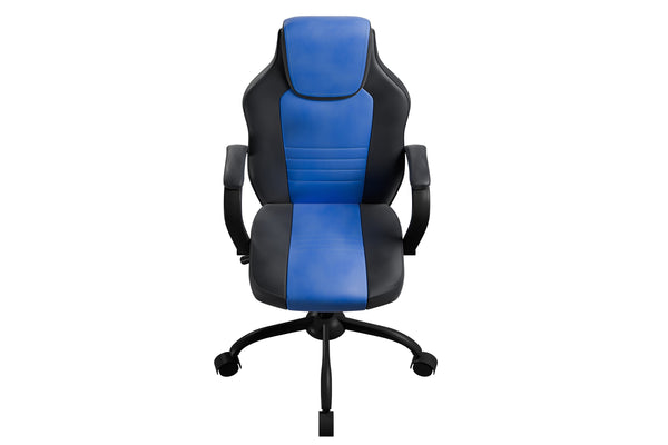 English Elm Gaming Ergonomic Office Chair Blue Black Faux Leather Racing Style Adjustable Height Wheels Padded Arms B011P367182
