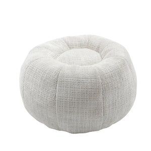 English Elm COOLMORE Extra Large Round Chenille Bean Bag Chair with Deep Seat, High-Density Supportive Sponge Comfort Beige W1539P265261
