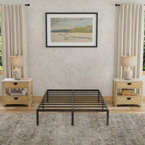 English Elm Heavy-duty Steel Queen Platform Foundation Matte Black Frame with 2000 Lb Support B047P321304