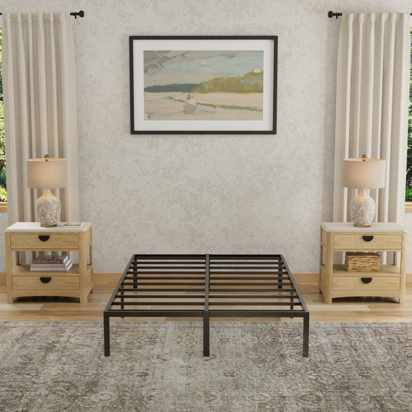 English Elm Heavy-duty Steel Queen Platform Foundation Matte Black Frame with 2000 Lb Support B047P321304