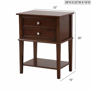 English Elm Newton Cappuccino Nightstand G069-N – Sleek Particleboard Build, Roller Drawer Glides, EZ Assembly, Durable Finish B078112103