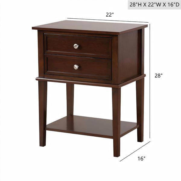 English Elm Newton Cappuccino Nightstand G069-N – Sleek Particleboard Build, Roller Drawer Glides, EZ Assembly, Durable Finish B078112103