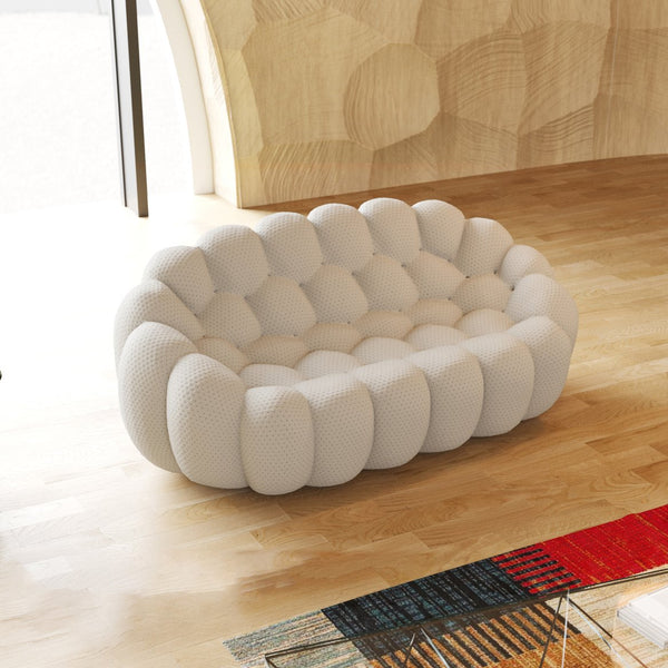 English Elm Bubble Modular Armless Loveseat Sofa - Light Grey, Contemporary Design, Family-Friendly Comfort B341P320933