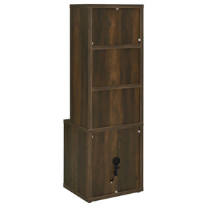 English Elm Geary Full Bedroom Set with Bookcase Headboard Usb Charging Nightstands Matte Finish Dark Brown B062S01696