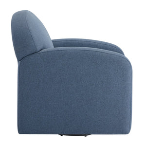 English Elm Edie Modern Blue Swivel Chair - Plush Coil Spring Seat, Hemp-Like Durable Fabric, 360° Comfort, No Assembly Required B050P322598