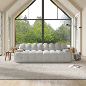 English Elm Bubble Sectional Sofa Comfort - 3D-Knitted Two-Seater Loveseat In Versatile Grey For Modern Spaces B341S00009
