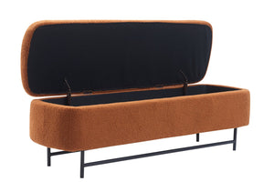 English Elm Bench Upholstered Brown Indoor Accent For Living Room, Bedroom, Entryway - Multi-Functional & Cozy T3903P372084