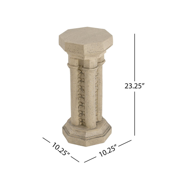 English Elm Christopher Knight Home® - Pedestal Column Plant Stand - 23.25 Inch Indoor/Outdoor Accent For Displays, No Assembly Needed! N772P261942S
