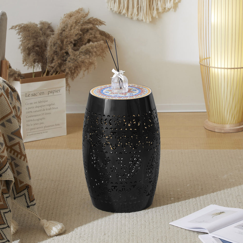 English Elm Christopher Knight Home® - Ruby12" Mosaic Side Table - Colorful Ceramic Top & Elegant Metal Frame For Indoor/Outdoor Use N770P182376B