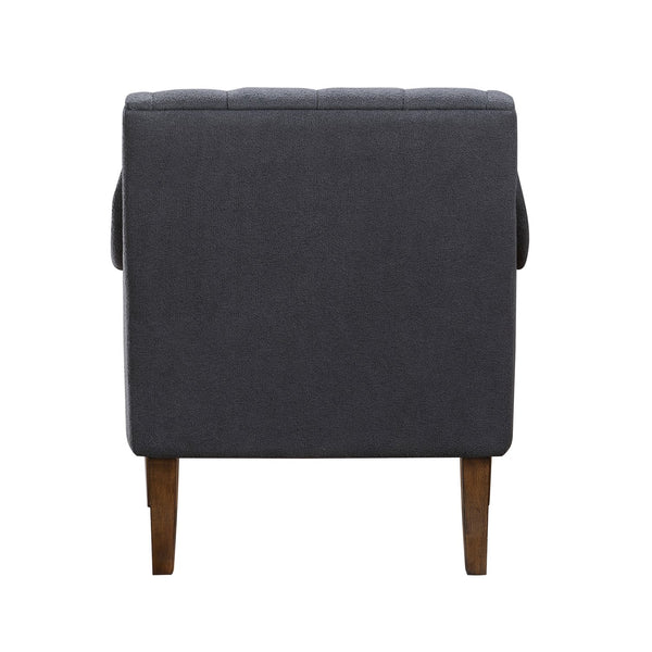 English Elm Dark Gray Stella Accent Chair Button-Tufted Boucle Upholstery Dark Brown Legs Modern Classic Comfort 34"H B011P272288