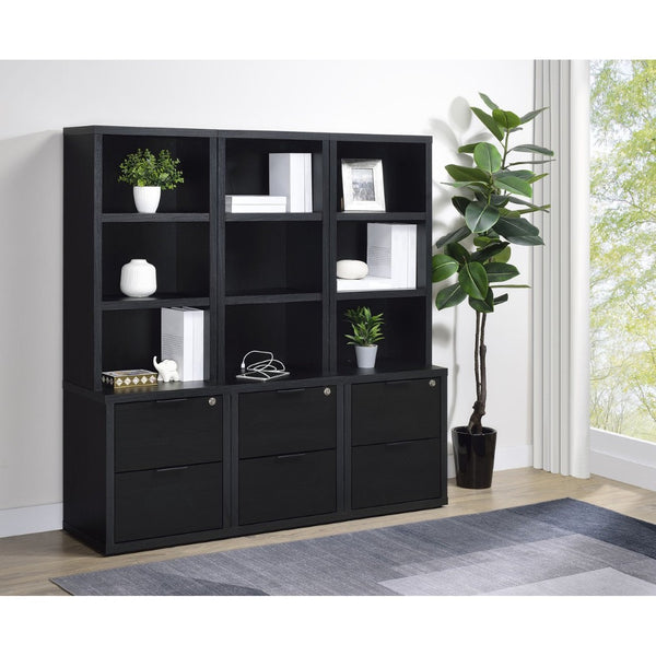 English Elm Geary Modular Three Piece Bookcase Wall Unit with Locking Drawers and Usb Charging Black B062S01703