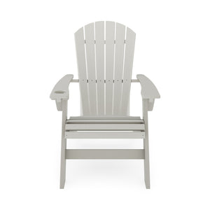 English Elm Adirondack Hdpe Poly Lumber Chair with Cup Holder for Patio Garden Poolside Dark Gray B195P198767