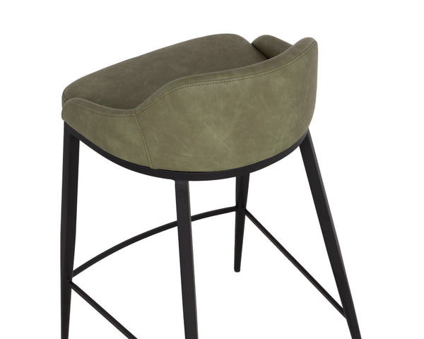 Sunpan ASTRA Counter Stool - Modern Ivanhoe Pine Design with Comfortable Low-Back Seating for Versatile Use 112486