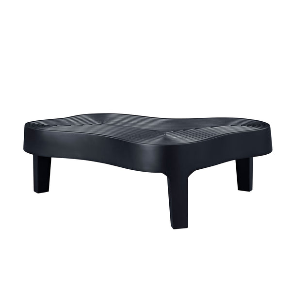 English Elm 47.24''Fiberglass Cloud Coffee Table with Lift-Top, Matte Black Irregular Design, No Assembly, Scratch-Resistant Elegance W2582P214811