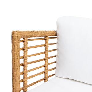 English Elm Christopher Knight Home® - NIC Club Chair Brown PE Rattan with Acacia Wood Legs, Modern Outdoor Wicker, Water-Resistant Cushion 71339.00LBRN