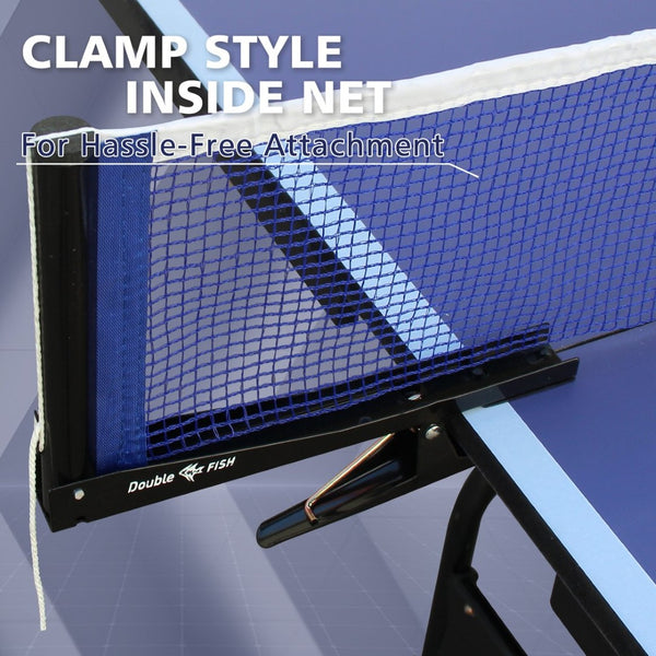 English Elm Double Fish Regulation 9 Ft Mdf Folding Table Tennis with Paddles Balls and Net Set W3087P250961