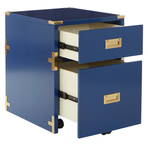 OSP Home Furnishings Wellington 2 Drawer File Cabinet Lapis Blue