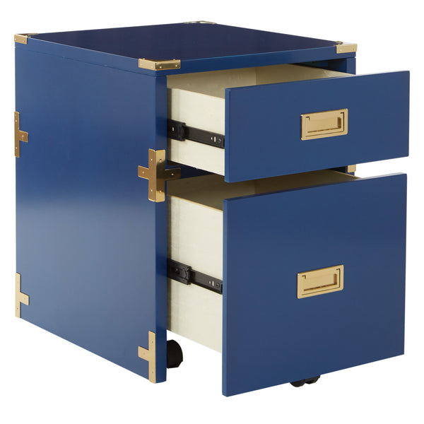 OSP Home Furnishings Wellington 2 Drawer File Cabinet Lapis Blue