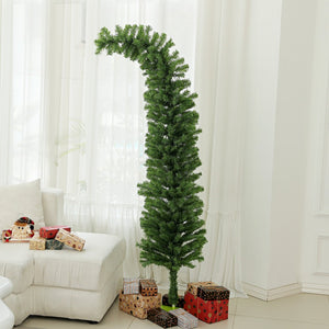 English Elm Homcom Slim Pencil Artificial Tree 6ft Whimsical Curled Top 400 Bendable Branch Tips W2225P229565