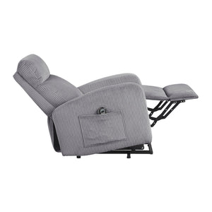 English Elm Contemporary Power Lift Chair Recliner with Plush Corduroy, Foam-Over-Coil Support & Side Pocket Dark Gray 31 L x 29 W x 24 H B011P395830