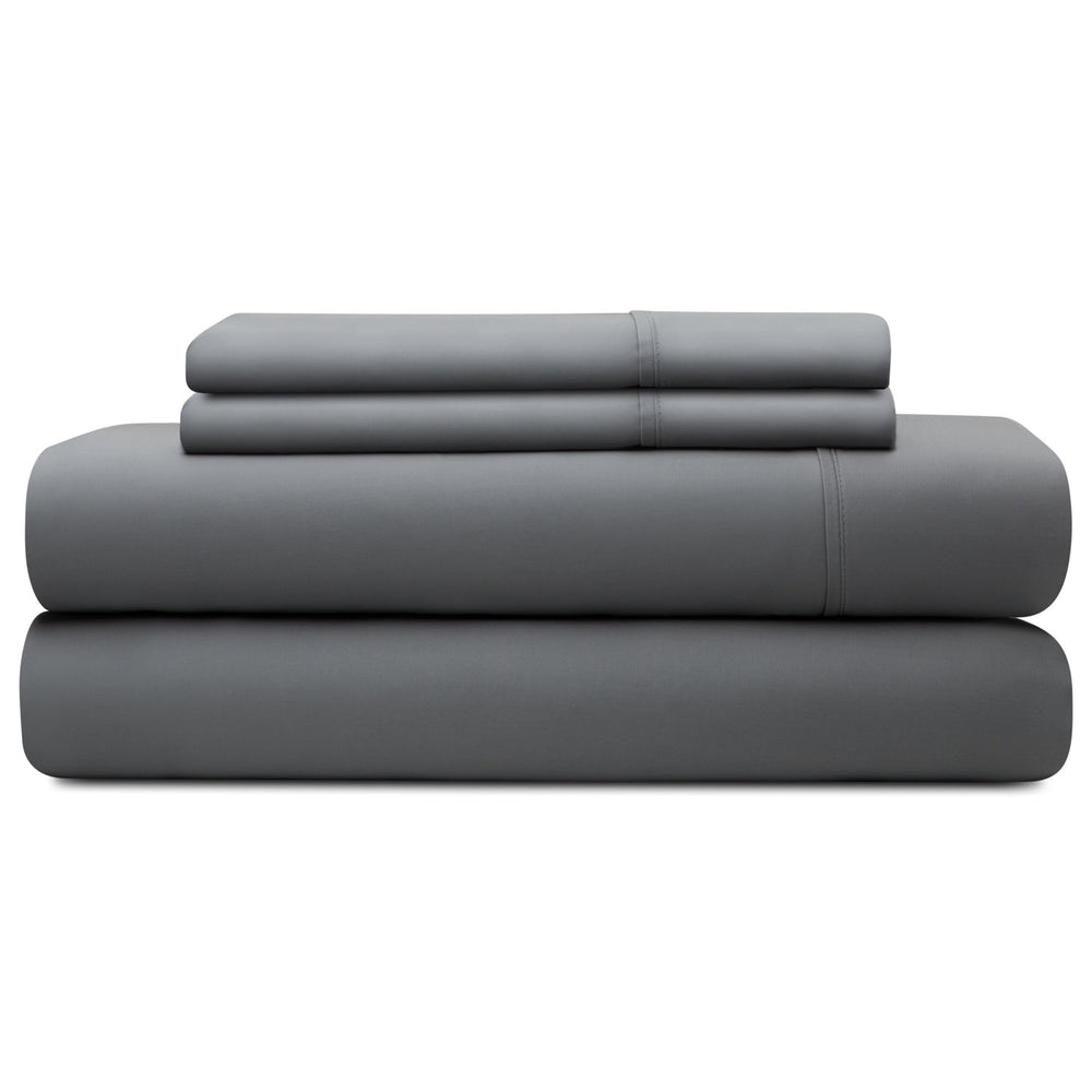 English Elm Brookside Tencel Sheet Set Split Cal King Slate – Silky Cool Eco Lyocell, Deep Pockets to 18" (4p B350P326201