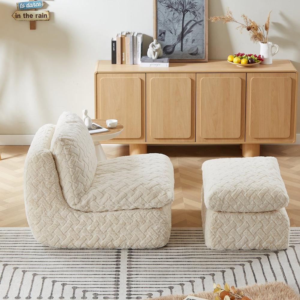 English Elm Liyasi Full Compression Swivel Sofa Chair & Ottoman Set - Ergonomic Comfort For Relaxation & Gaming W820P312316