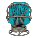 OSP Home Furnishings Tahiti Rattan Swivel Rocker Blue