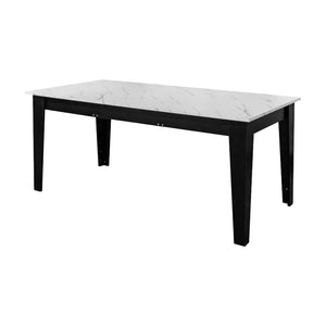English Elm Dining Table Extendable Woodgrain Melamine Top Seats up to Ten Open Plan Kitchen White Line W331S00209