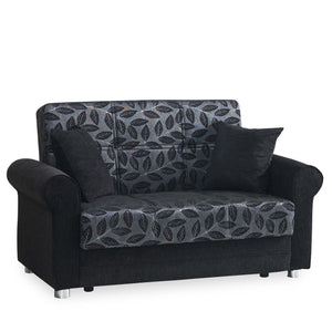 English Elm PrimeNest Grandera Collection Upholstered Convertible Loveseat with Storage, Chenille Comfortable Sleeper PMID: versatile design for small spaces and quick assembly Black,Metallic Grey B030P281708