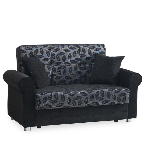 English Elm PrimeNest Grandera Collection Upholstered Convertible Loveseat with Storage, Chenille Comfortable Sleeper PMID: versatile design for small spaces and quick assembly Black,Metallic Grey B030P281708