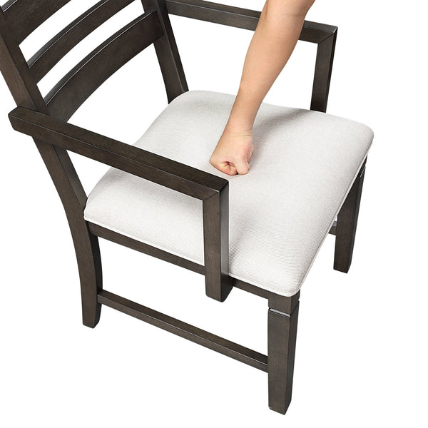 English Elm Classic Dark Espresso Arm Chair Set of 2 – Upholstered Comfort, Solid Wood Frame, 250 lb Capacity, Timeless Design B011P347915