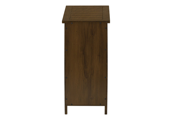 English Elm Accent Table For Small Spaces - Espresso Veneer Nightstand With 3 Storage Drawers & Modern Design B2710P219468