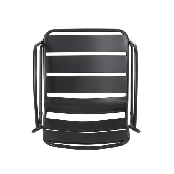 English Elm Christopher Knight Home® - CONRAD Chair with Sleek Iron Frame, Comfortable Curved Seat, Durable Outdoor/Indoor Accent Seating Matte Black 65197.00BLK