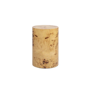 English Elm Jennifer Taylor Home - Nebula Burl Wood 22" Accent Pillar Side Table in Warm Natural Brown — Unique Grain, Durable Plinth B2719P405638