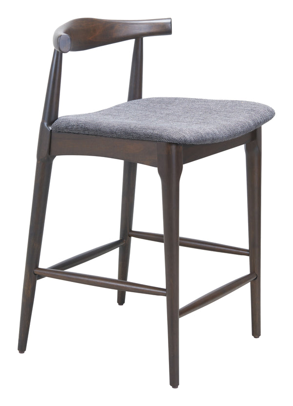 Zuo Modern Tuzka Counter Stool Set Of 2 - Modern Gray & Espresso Design For Chic Home Decor And Comfort Gray 100% Polyester,Rubberwood 110514-zuo-modern