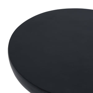 English Elm 27.5" Sculptural Round Coffee Table Hand-painted Gloss Finish for Modern Living Rooms Black N772P384682B