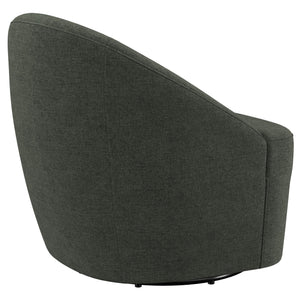 English Elm Denali Hunter Green Upholstered Swivel Chair — Rounded Barrel Back, Sloping Arms, Cozy Modern Accent Seat B062P353266