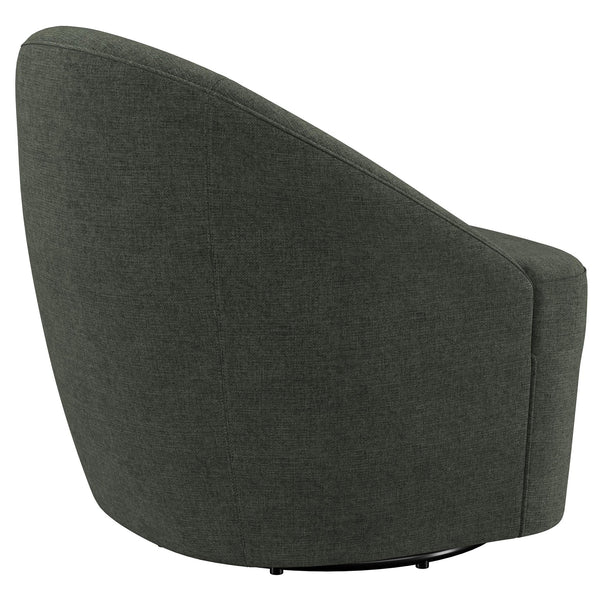 English Elm Denali Hunter Green Upholstered Swivel Chair — Rounded Barrel Back, Sloping Arms, Cozy Modern Accent Seat B062P353266